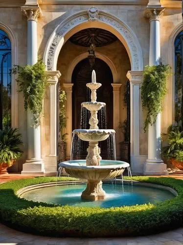 decorative fountains,maximilian fountain,fountain,spa water fountain,fountains,garden of the fountain,fountain lawn,water fountain,august fountain,stone fountain,lafountain,floor fountain,city fountain,old fountain,water feature,mozart fountain,neptune fountain,dolphin fountain,fountain pond,village fountain,Conceptual Art,Oil color,Oil Color 22