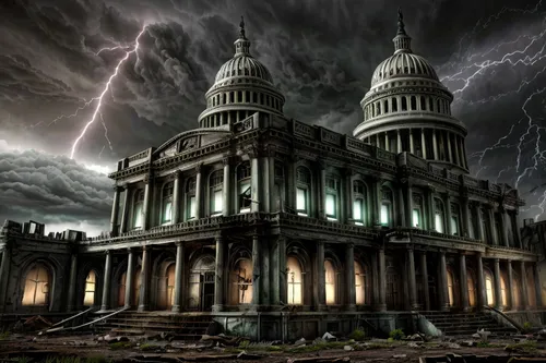 haunted cathedral,st pauls,apocalyptic,mortuary temple,hall of the fallen,destroyed city,the end of the world,end of the world,blood church,house of prayer,the storm of the invasion,post-apocalyptic l