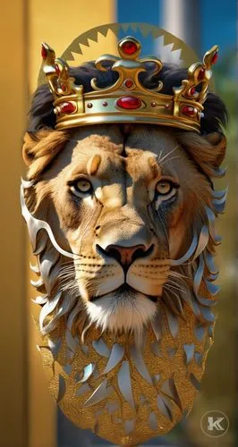 leão com uma coroa de rei  ,crown render,king crown,skeezy lion,royal tiger,royal crown,lion,gold crown,forest king lion,golden crown,king of the jungle,lion capital,lion head,imperial crown,crowned,q