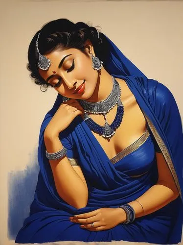 indian art,radha,sari,indian woman,jaya,east indian,oil painting on canvas,indian girl,kamini kusum,rangoli,chetna sabharwal,kamini,tusche indian ink,woman sitting,art painting,khokhloma painting,krishna,veena,tarhana,indian,Illustration,Black and White,Black and White 26