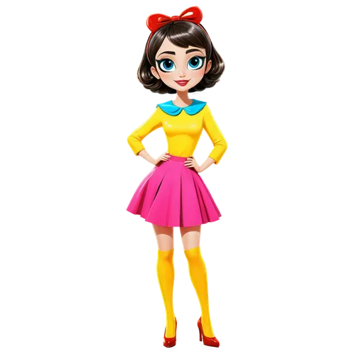 retro girl,dressup,lumo,nancie,lumidee,rubber doll,mable,wordgirl,clarabelle,sailor,doll dress,3d render,organofluorine,cute cartoon character,vector girl,yukiko,cardcaptor,3d figure,3d rendered,retro woman,Photography,Fashion Photography,Fashion Photography 03