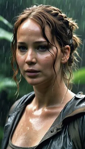 katniss,jennifer lawrence - female,wet,rain forest,rainforests,thg,lara,in the rain,wet girl,amazonian,drenched,walking in the rain,rainforest,jennifer,allegiant,soaked,lionsgate,shannara,abnegation,tributes,Photography,General,Realistic