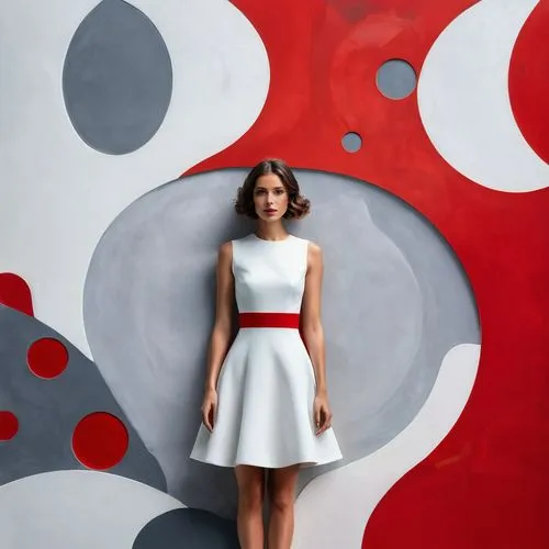 mondrian,white and red,courreges,yelle,polka dot dress,marimekko,Illustration,Black and White,Black and White 32