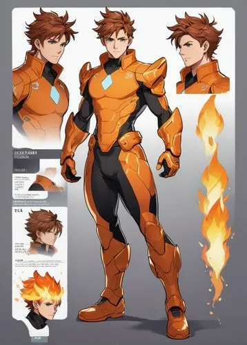 genda,male character,sunfire,firelord,garrison,ifrit,Unique,Design,Character Design