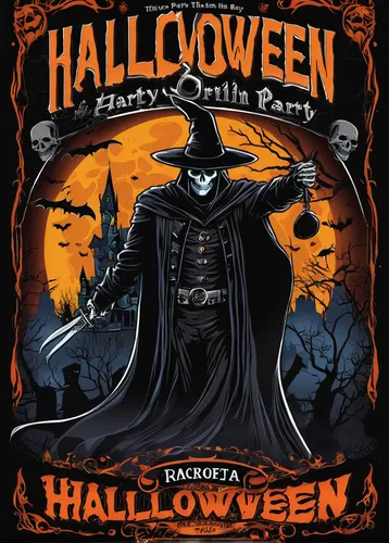 Create a mysterious event flyer for a thrilling Halloween party.,halloween party,halloween poster,party banner,halloween vector character,halloween night,hallloween,haloween,helloween,halloween paper,