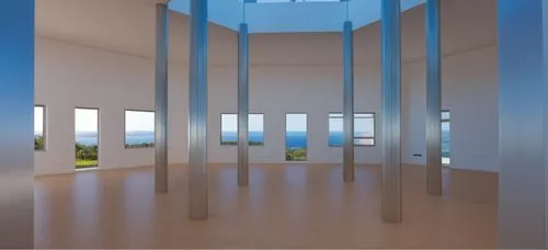 sky space concept,3d rendering,daylighting,blue room,renders,sky apartment,turrell,hallway space,quadriennale,render,skylights,pillars,3d render,columns,mirror house,penthouses,revit,aqua studio,atrium,skylight,Photography,General,Realistic