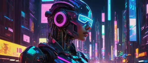 cyberpunk,cyber,cyber glasses,futuristic,echo,neon,mute,nerve,neon light,electro,cyborg,neon lights,scifi,neon ghosts,metropolis,neon sign,dystopia,dystopian,hatsune miku,masquerade,Illustration,Japanese style,Japanese Style 16