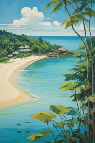 beach landscape,coastal landscape,an island far away landscape,tropical sea,tropical beach,beach scenery,south pacific,bay of islands,southern island,punakaiki,byron bay,sea landscape,landscape with sea,mountain beach,coffee bay,robert duncanson,carbis bay,north island,caribbean beach,sand coast,Art,Artistic Painting,Artistic Painting 28