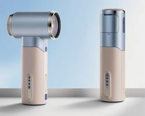 高级感,a blue and silver electronic device and a white one,atomizers,ophthalmoscope,spirometer,handheld electric megaphone,hairdryers,refractometer,Photography,General,Realistic