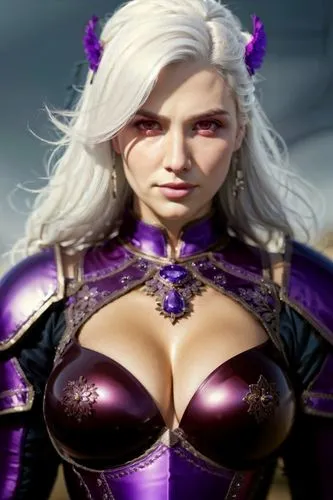 violet head elf,dark elf,viola,purple,fantasy woman,witcher,purple skin,female warrior,breastplate,massively multiplayer online role-playing game,violet,la violetta,veronica,her,sterntaler,mezzelune,eggplant,eufiliya,twitch icon,tiber riven