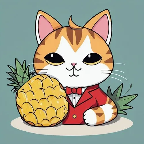 pinya,small pineapple,ananas,fir pineapple,my clipart,pineapple bun,kitano,pineapple background,kittikachorn,a pineapple,cartoon cat,cat vector,pineapple comosu,ginger cat,pineapple basket,pinapple,palm kitten,flower cat,young pineapple,kitani,Illustration,Japanese style,Japanese Style 06