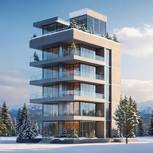 residential tower,penthouses,inmobiliaria,sky apartment,condos,condominia,3d rendering,alpine style,verbier,modern house,immobilier,kopaonik,townhome,luxury property,appartment building,immobilien,condominium,escala,condo,modern architecture,Photography,General,Realistic