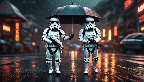 storm troops,stormtrooper,droids,umbrellas,raindops,darth wader,cg artwork,rain stoppers,rain protection,walking in the rain,man with umbrella,photoshop manipulation,umbrella,silver rain,clone jesionolistny,photo manipulation,digital compositing,brolly,protection from rain,imperial,Photography,General,Sci-Fi