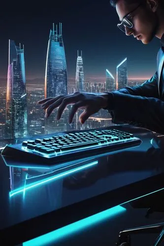 man with a computer,alienware,cyberpunk,cyberport,computer keyboard,computer graphic,cybercity,synth,trackpoint,cybertown,tron,cybersurfing,cybertrader,computerize,computerization,cyber glasses,cyberscene,computer,cybersquatters,computerized,Photography,Documentary Photography,Documentary Photography 19