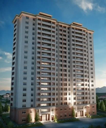 a large, brick and stucco building with two car parks below,residencial,italtel,condominia,unitech,inmobiliaria,filinvest,leedon,residential tower,condominium,appartment building,danyang eight scenic,