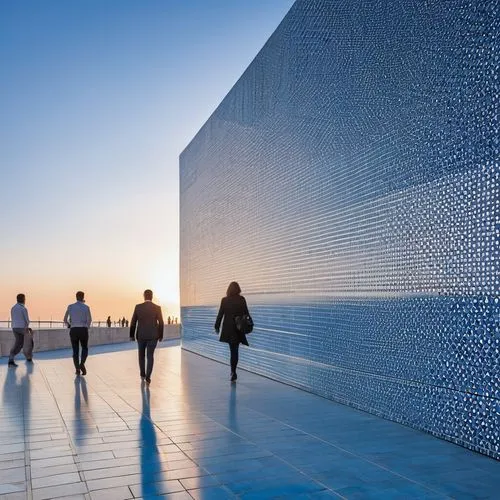 water wall,soumaya museum,zadar,tiled wall,champalimaud,macba,getty centre,bronze wall,public art,glass tiles,glass wall,holocaust memorial,glass facade,adjaye,bjarke,corten steel,blue hour,siza,chipperfield,documenta,Photography,General,Realistic