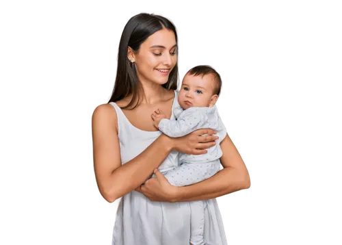 Mother, breastfeeding, baby, tender moment, gentle smile, soft skin, white clothing, comfortable posture, intimate atmosphere, warm lighting, shallow depth of field, natural color tone, 3/4 compositio