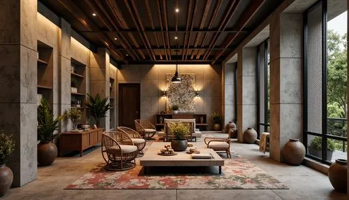 amanresorts,contemporary decor,concrete ceiling,luxury home interior,interior modern design,landscape design sydney,cochere,home interior,breakfast room,modern decor,interior design,garden design sydney,interior decor,lobby,interior decoration,landscape designers sydney,stucco ceiling,breezeway,minotti,donghia