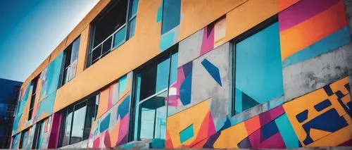 colorful facade,facade panels,phototherapeutics,medibank,facade painting,endesa,etec,audencia,nzx,eschborn,essec,bicocca,scitech,technion,painted block wall,esade,rabobank,maser,villeurbanne,flextronics,Conceptual Art,Graffiti Art,Graffiti Art 07