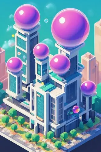 mushroom island,cybertown,megapolis,microdistrict,sky apartment,citycell,skyscraper town,futuristic landscape,floating islands,mushroom landscape,cybercity,fantasy city,skyscraping,mesosphere,cellular tower,floating island,microcosms,sky city,pixel cells,citydev,Unique,Pixel,Pixel 02