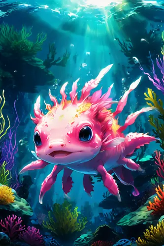 axolotl,sea animal,underwater background,underwater fish,coral fish,aquatic animal,sea-life,aquatic life,deep sea fish,underwater world,puffer fish,marine animal,coelacanth,scorpionfish,marine fish,aq