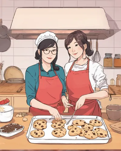 baking cookies,bake cookies,baking,cookies,bakery,freshly baked buns,chefs,baked goods,cooking book cover,domestic,cooks,cooking,cinnamon rolls,christmas baking,baking bread,making food,scones,cooking show,pastries,sweet pastries,Illustration,Realistic Fantasy,Realistic Fantasy 12