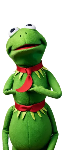 Muppet character, Kermit the Frog, green skin, big round eyes, collar, solo, standing, posing, Muppet show, Jim Henson style, soft focus, warm lighting, cinematic composition, shallow depth of field.,