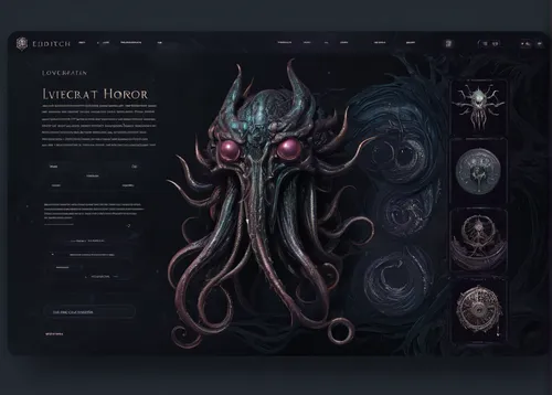 dribbble,giant squid,web mockup,kraken,lunisolar theme,tentacles,landing page,wordpress design,nautilus,deep sea nautilus,tentacle,flat design,octopus tentacles,web design,website design,illustrator,octopus,cnidaria,magic grimoire,octopus vector graphic,Illustration,Realistic Fantasy,Realistic Fantasy 47