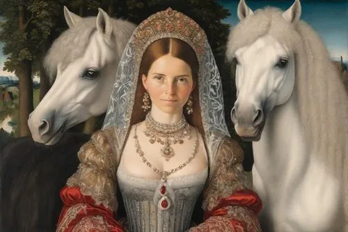 white horse,a white horse,noblewoman,andalusians,horsewoman,huyghe,lipizzaners,arabian horse,cheval,arabians,elenore,white horses,memling,andalusian,latynina,gothic portrait,appaloosa,lipizzaner,horseback,salzgeber,Digital Art,Impressionism