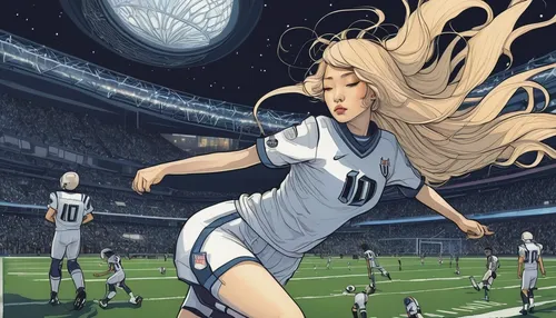 women's football,soccer player,sports girl,soccer kick,soccer,world cup,footballer,european football championship,uefa,soccer field,soccer-specific stadium,football player,soccer ball,game illustration,sci fiction illustration,sports,soccer team,handball player,playing sports,sports game,Illustration,Japanese style,Japanese Style 15