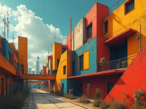 colorful city,saturated colors,apartment block,shipping containers,apartment blocks,microdistrict,cargo containers,urban design,density,urban landscape,suburb,urbanworld,scampia,shaders,lofts,skyways,city blocks,red place,apartment complex,urbanism,Photography,General,Realistic