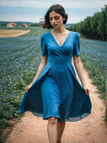 woman walking,girl in a long dress,girl walking away,malar,blue dress,a girl in a dress,Photography,Documentary Photography,Documentary Photography 23