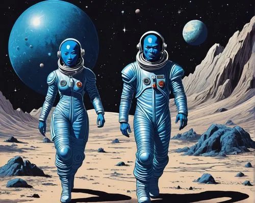 spacesuits,spacewalkers,spacemen,blue spheres,cosmonauts,spacewalker,astronautics,moonbase,astronauts,spacesuit,uncredited,celestials,spacefaring,cosmonautics day,cosmonautics,earthmen,moonwalked,space art,panspermia,astronautic,Conceptual Art,Sci-Fi,Sci-Fi 20