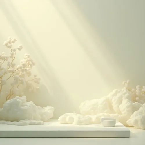 light box,chrysanthemum background,translucency,volumetric,skylight,white room,paper flower background,lightbox,polystyrene,white floral background,chrysanthemum exhibition,windowsill,gypsophila,3d render,lightness,sunlight,cinema 4d,sunbeams,salt flower,morning light,Photography,General,Realistic