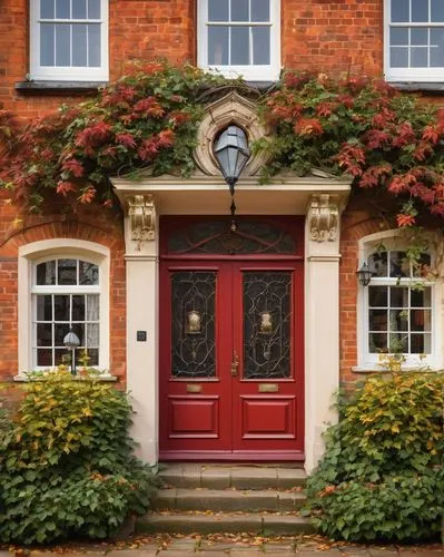 garden door,doorsteps,front door,estate agent,the threshold of the house,house entrance,doorway,door trim,the door,doorstep,blue doors,wilmslow,red brick,doors,wooden door,door,autumn decor,doorposts,seasonal autumn decoration,autumn wreath,Illustration,Abstract Fantasy,Abstract Fantasy 15