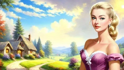 landscape background,background image,dorthy,cartoon video game background,fairy tale character,housemaid