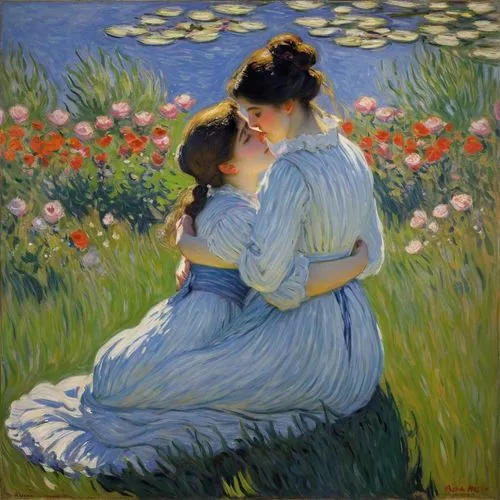 love yourself more,cassatt,girl picking flowers,girl in the garden,frieseke,girl lying on the grass,girl in flowers,maillol,tuxen,rysselberghe,picking flowers,primavera,la violetta,young couple,little