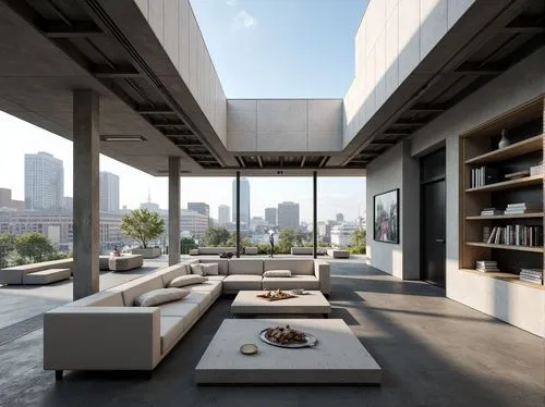 penthouses,modern living room,minotti,interior modern design,loft,sky apartment,lofts,roof terrace,living room,concrete ceiling,apartment lounge,associati,livingroom,roof landscape,3d rendering,modern decor,habitaciones,contemporary decor,modern minimalist lounge,residencia