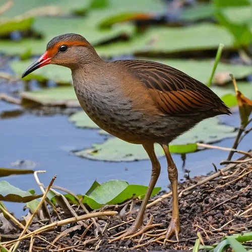 bird Râle à bec peint
Mustelirallus erythrops - Paint-billed Crake,gallinules,gallinule,jacanas,jacana,moorhen,marsh bird,asian bird,wattled,waterhen,pipridae,red avadavat,schwimmvogel,agoutis,megapod