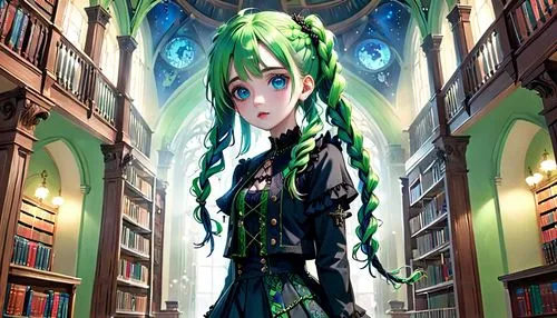 librarian,medusa,bookstore,hatsune miku,medusa gorgon,bookworm,elven,book store,magic grimoire,library,scholar,library book,sci fiction illustration,dryad,bookshop,bookcase,mezzelune,the enchantress,gorgon,books,Anime,Anime,General