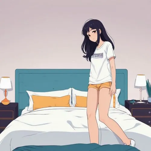 pajama,bed,sleepwear,ruri,pajamas,nightclothes,nightgown,girl in bed,azusa,pyjama,satsuki,ichiko,bedsheet,kiyoko,bedroom,skuld,hinata,hikikomori,amagi,himawari,Illustration,Japanese style,Japanese Style 06