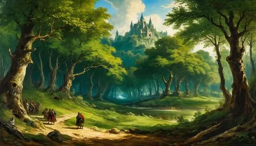 fantasy landscape,elven forest,forest landscape,fantasy picture,druid grove,forest background,forest glade,fairytale forest,fairy forest,the forests,holy forest,enchanted forest,forest of dreams,green forest,forest path,the forest,landscape background,fantasy art,forests,jrr tolkien,Art,Classical Oil Painting,Classical Oil Painting 08