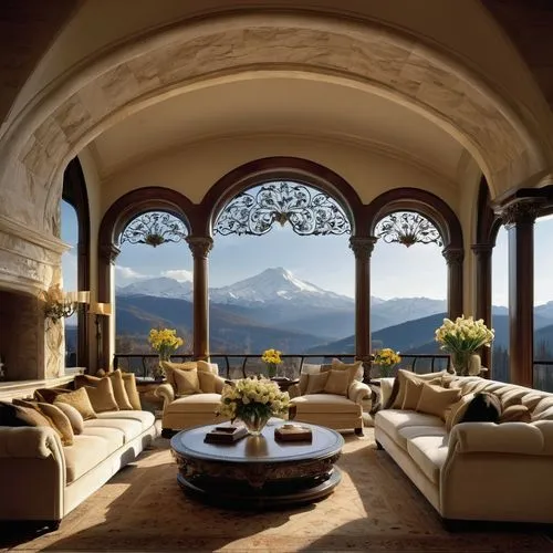 alpine style,beautiful home,loggia,amanresorts,house in the mountains,luxury property,living room,earthship,luxury home interior,sitting room,roof landscape,opulently,roof domes,chaise lounge,sunroom,lefay,cottars,home landscape,house in mountains,great room,Photography,Black and white photography,Black and White Photography 10