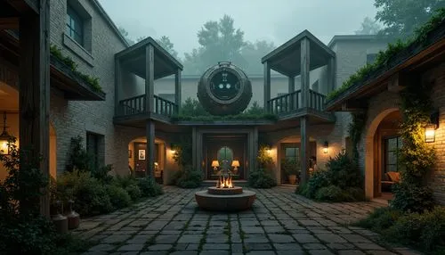 courtyard,witch's house,courtyards,the threshold of the house,ancient house,auberge,dandelion hall,theed,myst,tavern,3d render,knight village,maplecroft,kinkade,sanctum,netherwood,riftwar,inside courtyard,spa,witch house