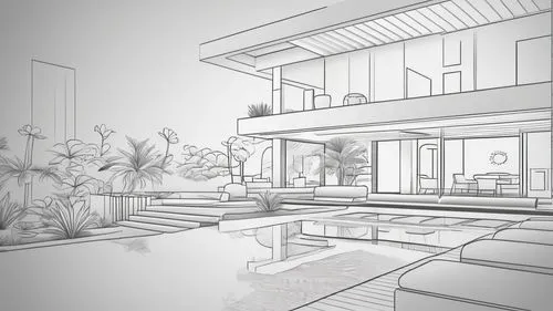 landscape design sydney,pool house,3d rendering,garden design sydney,landscape designers sydney,house drawing,tropical house,luxury home interior,wireframe graphics,luxury property,modern house,mansio