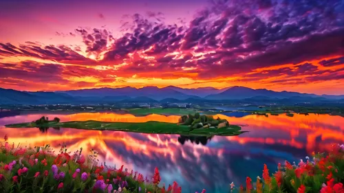 splendid colors,incredible sunset over the lake,beautiful landscape,landscapes beautiful,purple landscape,nature landscape,landscape background,snake river lakes,mountain sunrise,beautiful lake,nature wallpaper,landscape nature,colorful background,natural scenery,harmony of color,beautiful colors,windows wallpaper,intense colours,river landscape,alpine landscape,Photography,General,Commercial