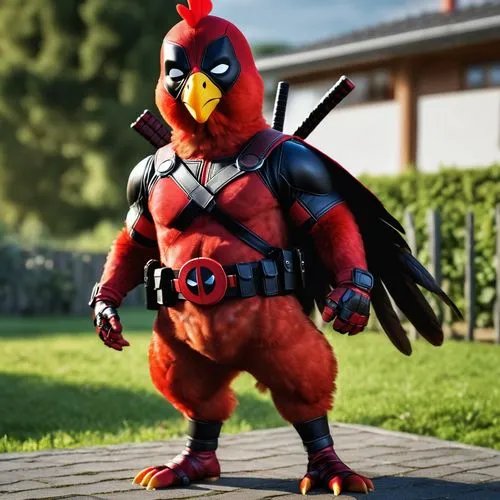 pubg mascot,birdmen,kazooie,poussaint,3d crow,gamecock,falcoff,kuperman,chikage,oxpecker,megapode,deadpool,cockman,vanterpool,rovio,birindelli,rallus,chakavian,redcock,chicken bird,Photography,General,Realistic