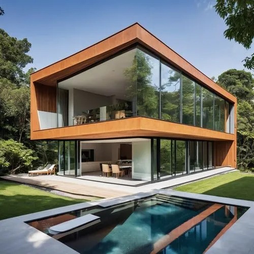 modern house,pool house,modern architecture,cube house,forest house,cubic house,Photography,General,Realistic