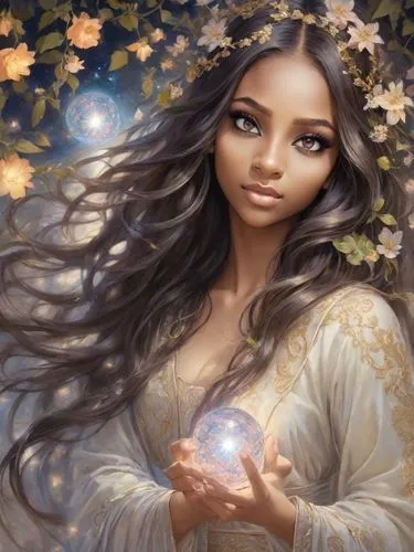 fantasy portrait,mystical portrait of a girl,oshun,fantasy art,faerie,moonstones