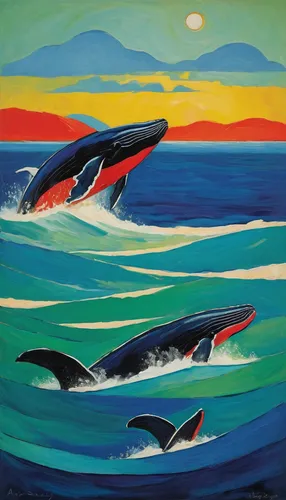 oceanic dolphins,pilot whales,dolphins,two dolphins,whales,pilot whale,common dolphins,dolphins in water,bottlenose dolphins,short-finned pilot whale,orca,northern whale dolphin,striped dolphin,dolphin coast,humpback whale,cetacea,marine mammals,cetacean,marine mammal,dolphin school,Art,Artistic Painting,Artistic Painting 36